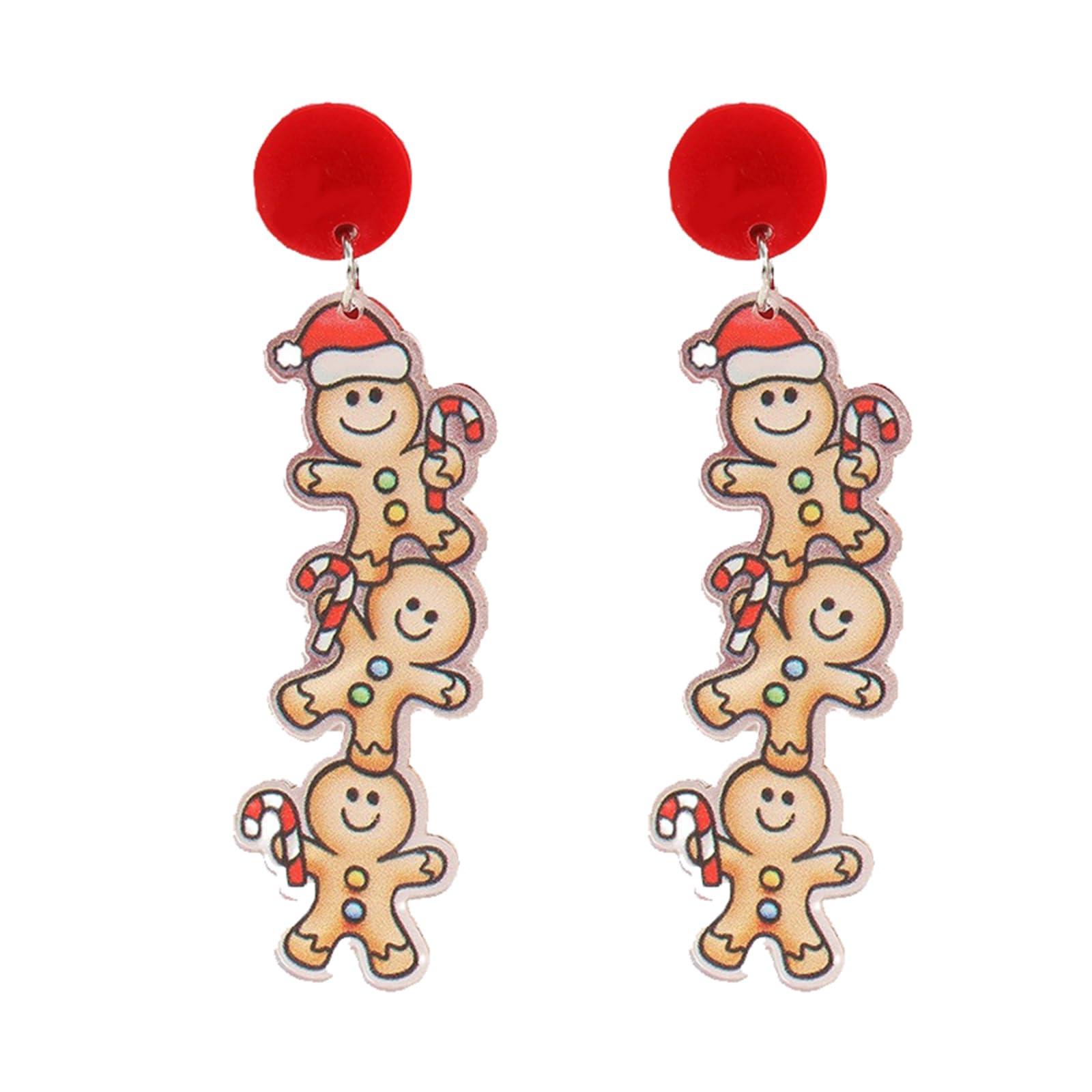 Christmas Earrings For Women Cute Colorful Acrylic Christmas Santa Claus HO HO HO Tree Gingerbread Man Dangle Drop Holiday Earrings Decoration Christmas Jewelry Gifts